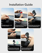 ESR OmniLock for MagSafe Car Mount, Vacuum Magnetic Car Mount, 360° Adjustable Car Magnetic Phone Holder,Suction Cup Phone Holders for Your Car,for iPhone 17e/17/16/15/14/13/12/Samsung,All Smartphones