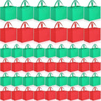 Boao 48 Pack Reusable Grocery Bags 13''L x 9.4''W x 15''H Large Foldable Shopping Tote Bag Non Woven with Handle and Button