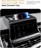 ECOZEN 2021-2024 Chvey Tahoe/Suburban & GMC Yukon Dash Console Organizer Tray - Behind Screen Organizer For 2021-2024 Tahoe/Suburban/Yukon Accessories Dashboard Storage Box Behind Screen