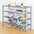 Smiry Shoe Rack, 4 Tier Long Bamboo Shoe Organizer, Stackable Free Standing Wooden Shoe Storage Shelf for Closet, Entryway, F