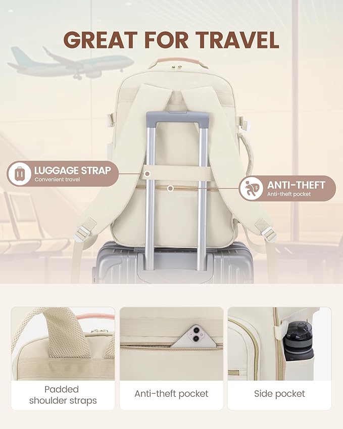 LOVEVOOK Travel Backpack for Women & Men 40L,Airline Approved Carry On Backpack Travel Essential,TSA Carry on Luggage,Waterpr