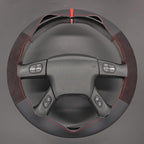 MEWANT Hand Stitched Steering Wheel Cover for Chevy Silverado 1500 2003-2006 Mesh Athsuede Real Leather Steering Wrap
