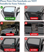 Car Window Shades, [2025 Updated] 2 Pack Car Sun Shade for Baby, Double Layer & Fully Open, Magnetic Back Window Curtain, Sun Shade Covers Privacy Screen