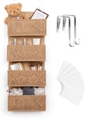 ANTIS'S HOME Nursery Over The Door Organizer Boho Decor Nursery Storage with 4 Large Woven Pockets, Macrame Nursery Organizer