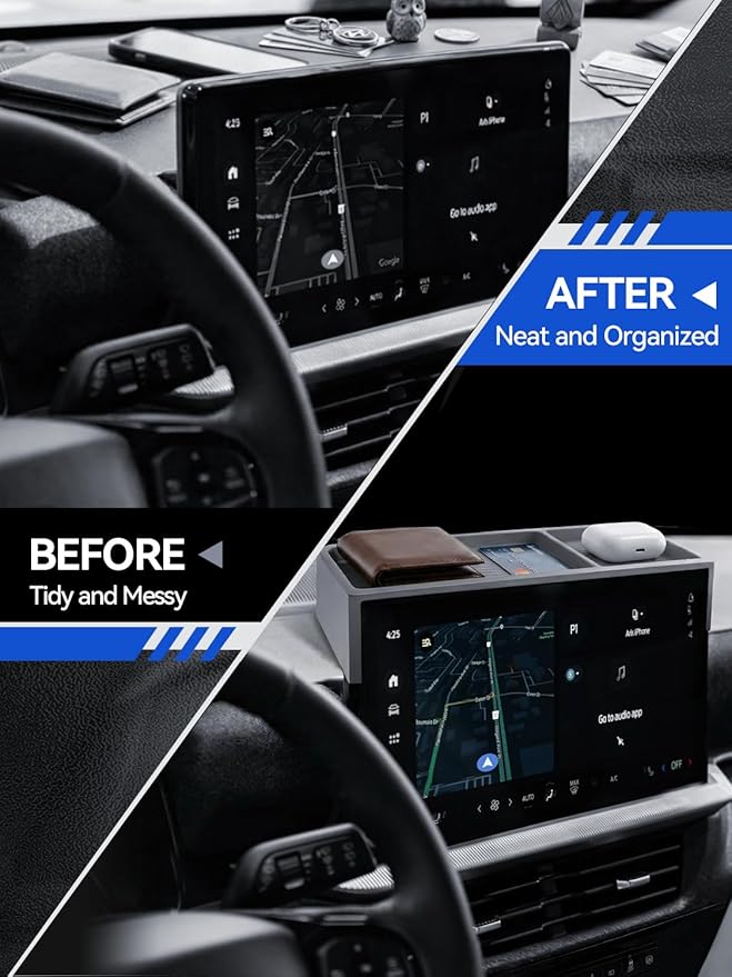 for Explorer Dashboard Center Console Organizer 2025 2026 Ford Explorer(Active/ST-Line/Platinum/ST) Accessories 13.2’’ Behind Screen Organizer Box Dash Tray