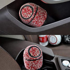 Bling Rhinestone Auto Garbage Can Car Trash Can with Lid Mini Garbage Bin for Automotive Car, Home, Office, Kitchen, Bedroom (Red)