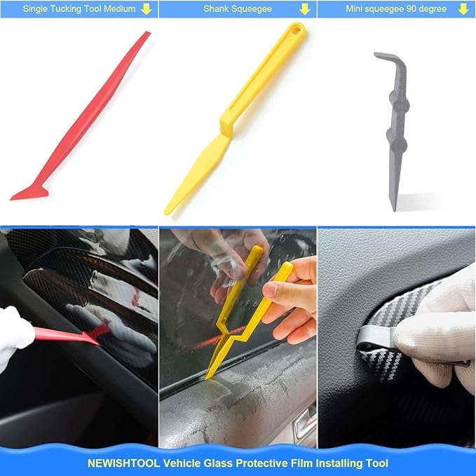 NEWISHTOOL Window Film Application Kit Car Tint Installation Tools with Spray Bottle PPF Squeegee Felt Scraper Knife for Vehicle Glass Protective Film Installing Tool Vinyl Wrap Kit Tools Tinting Kit