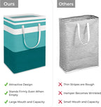 HomeHacks 2-Pack Large Laundry Basket, Waterproof, Freestanding Laundry Hamper, Collapsible Tall Clothes Hamper with Extended