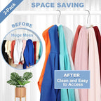 TOPIA HANGER Hoodie Hangers 2-Pack with 6 Cedar Balls, 360°Swivel Purse Hanger, Scarf Hanger, Closet Hooks, Handbag Organizer