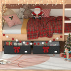 Underbed Storage With Wheels, No Assemble Required 12 inches Height Under bed Storage Bins,Large Capacity Rolling Shoe Storag