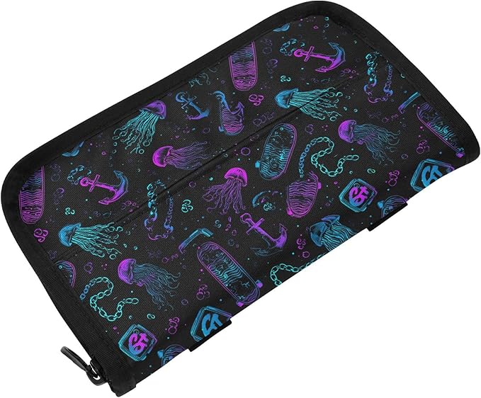 Car Tissue Holder Car Visor Organizer Tissue Box Holder for Car Sun Visor Organizer with Car Vehicle Accessories Essentials Interior for Women Men Black Jellyfish Anchor Skateboard Neon