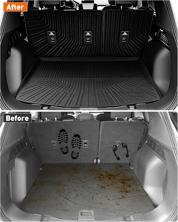 DrCarNow® Floor Mats Full Set for Ford Escape 2026 2025 2024 2023 2022 2021 2020(Not for Hybrid), Custom Fit All Weather TPE Liners with Cargo Mat & Backrest Protector for Car SUV Interior Accessories