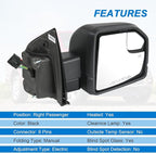 JDMSPEED Right Passenger Side View Mirror Compatible with 2015-2020 Ford F150 with Heated Turn Signal Power Glass Puddle Ligh