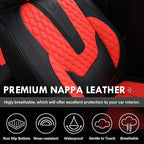 Coverado Car Seat Covers Full Set, 5 Seat Leather Seat Covers for Cars, Car Seat Protector with Lumbar Support, Waterproof Se