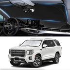 Custom Windshield Sunshade for 2021 2022 2023 2024 2025 GMC Yukon XL Accessories Front Window Shades Cover for Windshield Sun Visor Screen Protector 210T Reflective Blocks UV Rays Cool Car Accessories