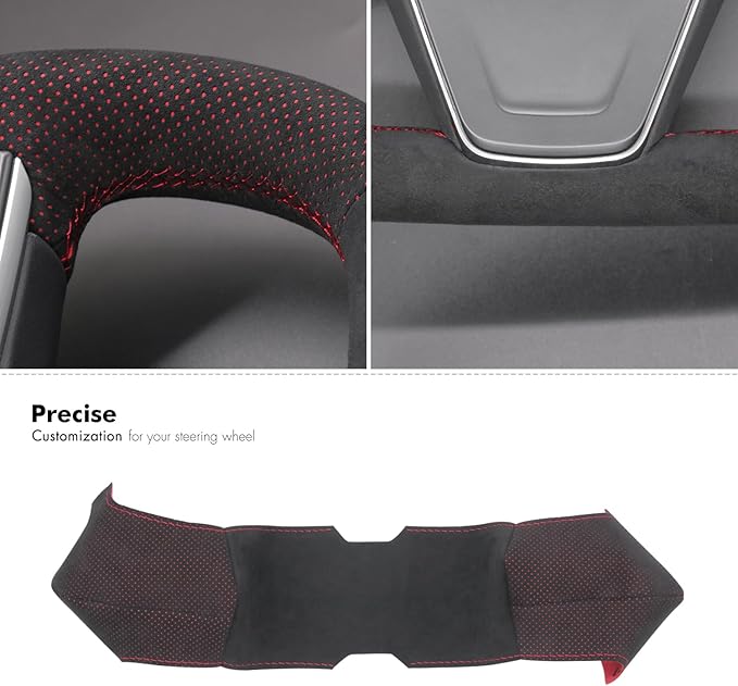 MEWANT Hand Stitched Tesla Model S Yoke Steering Wheel Cover Wrap for Tesla Model S 2021-2023 / Model X 2021-2023 Tesla Yoke Steering Wheel Accessories