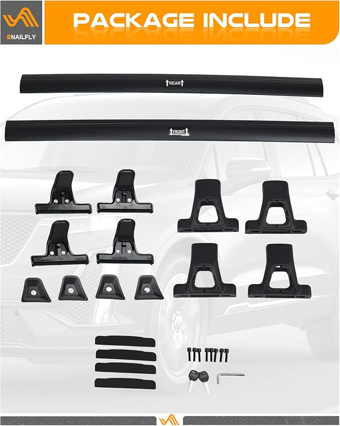 Snailfly 330 LBS Lockable Roof Rack Cross Bars Fit for Cadillac XT4 XT6 2019-2025 CrossBars Rooftop Luggage Rack Cargo Carrier Accessories