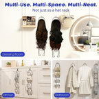 LINFIDITE 15 PCS Baseball Hat Rack Hanger Holder Organizer Flexible Multi Hook Wall Mounted Over Door Cap Display Storage Rac