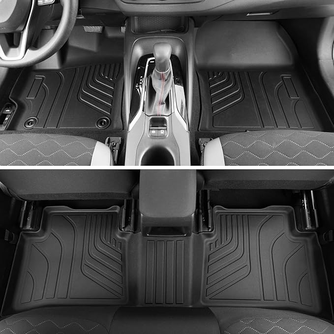 Floor Mats for Toyota Corolla 2020-2026, All Weather Floor Mats Trunk Cargo Liner and Door Sill Guards Accessories, Full Coverage Set (Fit Sedan Models)