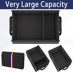 Homeve Trunk Organizer for Car, Waterproof Collapsible 3 Compartments Car Organizer, Foldable Storage for Car Accessories, Too