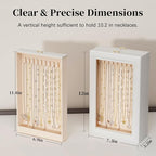 Necklace Organizer Box - 2-Layer Double-Sided Clear Lid Jewelry Storage Case, Anti-Tangle Necklaces Display Holder for Pendan