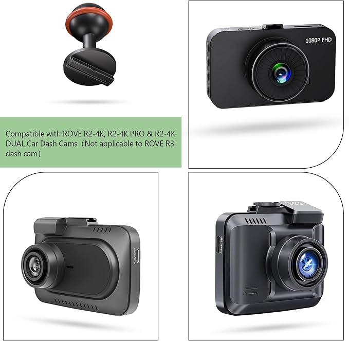 Dash Cam Mount, Aluminum Rearview Mirror Bracket Installation Kit, for Rove R2-4K, R2-4K PRO and R2-4K Dual Car Dash Cams