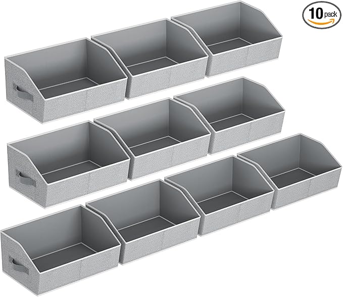 Homsorout Closet Baskets for Shelves Trapezoid - Decorative Storage Baskets with Handle, Closet Bins for Organization, Shelf 