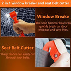 BFXM Car Window Breaker Hammer and Seat Belt Cutter 2-in-1, Emergency Escape Tool, Safety Glass Breaker, Automotive Safety Es