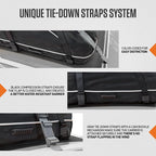 VENTURE 4TH Car Rooftop Cargo Carrier – 21 Cubic Feet Soft-Shell Waterproof Roof Bag with 10 Heavy-Duty Compression & Tie-Down Straps, Anti-Slip Mat & Door Hooks – Fits Cars with or Without Roof Rack