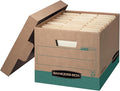 Bankers Box 12-Pack 100% Recycled R-Kive Heavy Duty File Storage Boxes with Lids, FastFold Assembly, Letter/Legal, (12775)