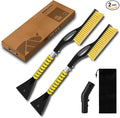 MIKKUPPA 27'' Snow Brush and Ice Scrapers for Car Windshield - Detachable Windshield Scraper, Snow Removal Tool with Curved Connector & Ergonomic Foam Grip for Cars, Trucks, SUVs (Yellow, 2 Pack)