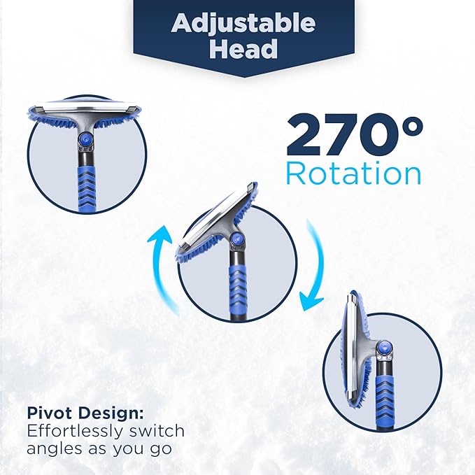 SNOWDRIFT 39" Ice Scrapers for Car Windshield | Snow Brush for Car | Extendable Car Snow Brush and Detachable Ice Scraper | Snow Remover for Cars, SUVs, & Trucks | 180 Degree Rotating Winter Brush