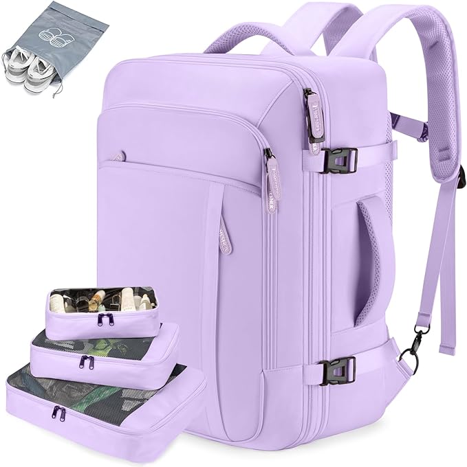 Lumesner Carry on Travel Backpacks, Extra Large 40L Flight Approved Bag for Men & Women,Expandable Suitcase Backpack With 4 P