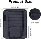2 PCS Car Sun Visor Organizer, Sunvisor Organizers with Sunglass Holder & Card Sleeve Pocket, Leather Car Sunglass Holder for Most Vehicle of Trucks, SUVs, Black