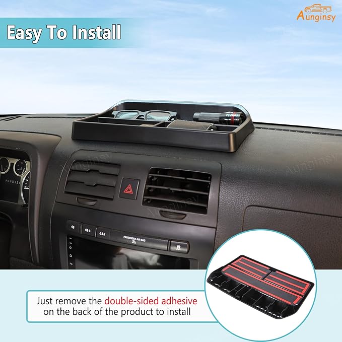 Aunginsy Center Console Dash Storage Tray Compatible with Hummer H3 2005 2006 2007 2008 2009, Car Dashboard Storage Box Organizer Holder Tray Dash Storage Insert Mounted Tray ABS Interior Accessories