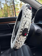 Crochet Spider Steering Wheel Cover Universal 14-15 inch (C,Steering Wheel Cover)