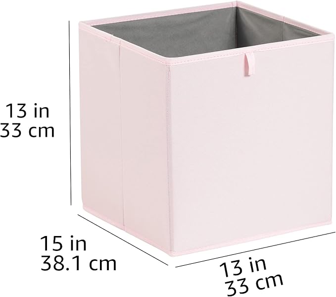 Amazon Basics Collapsible Cube Organizer Bins, Closet Storage Organizer Baskets for Shelves, Space-Saving, 13" x 15" x 13", P
