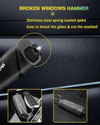 YONGMING Car Window Breaker Seat Belt Cutter, Glass Breaker Emergency Self Rescue Tool,Pack of 2