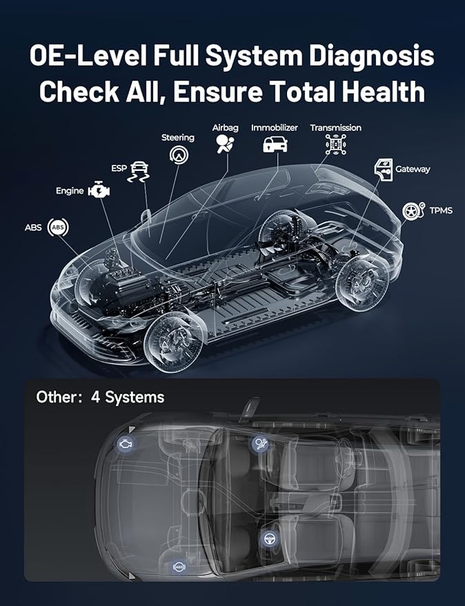 TOPDON TopScan Lite OBD2 Scanner Bluetooth, Bi-Directional Scanner Wireless All System Diagnostic Tool for iOS & Android, 8+