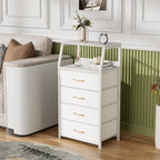Furnulem Tall 4 Drawers Dresser, Vertical Storage Tower for Bedroom, Hallway, Entryway, Nursery, Closet Organizer, Nightstand