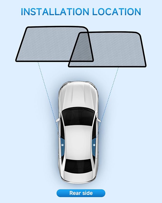 Car Window Shades for Toyota 4 Runner(2011-2023), 2-Pack Rear Window Sun Shades for Baby – Breathable Mesh, UV & Heat Blocker, Privacy Protection for Camping, Travel, Sleep & Nursing