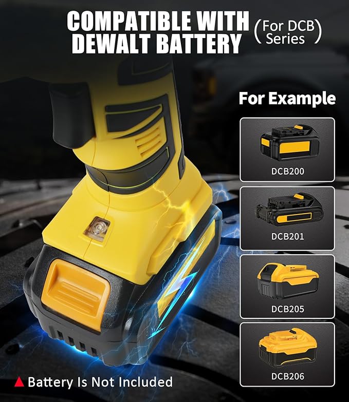 AVID POWER Tire Inflator (Battery Not Included), Compatible with DeWalt 20V Max Batteries of DCB Series, Not for Avid Power Batteries, Portable Air Compressor, Air Pump for Car, bike, ball