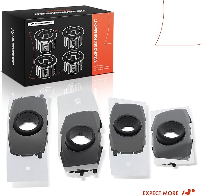 A-Premium 4-PC Front Inner and Outer Parking Assist Sensor Retainer Bezels Compatible with Toyota Models - Tundra 2022-2024, 