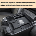 TACORBO Center Console Full Organizer Tray Compatible with Refreshed 2022-2023 2024 2025 Silverado/Sierra 1500,2024 2025 Chevy Silverado/GMC Sierra 2500HD 3500HD,Front Bucket Seats Only