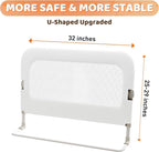 omzer Bed Guard Rail for Toddlers - 47inch Foldable & Adjustable Height Baby Bed Safety Side Rails - Large Toddler Crib Raili