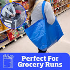 DURASACK Haul-It-All Extra-Large Reusable Shopping Bag – Heavy Duty Open-Top Tote with Handles, 18-Gallon Capacity, Blue, Pack of 2
