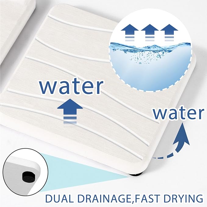 3PCS Water Absorbing Stone Tray, Fast Drying Stone Sink Tray, Stones Soap Trays, Water Absorbent Diatomite Trays, Diatomite C