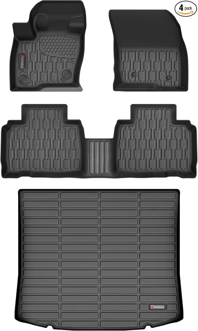 Floor Mats & Cargo Liner Compatible with 2015-2024 Ford Edge Cargo Mat, Full Set All Weather Protection 1st, 2nd Row Car Liners & Trunk Mat, Black