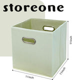 STOREONE Fabric Storage Bins Cubes Baskets Containers-(11X11X11) with Dual Handles Cube Storage Organizer Bins for Shelf Clos