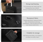 Trunk Organizer With Lid, Collapsible Waterproof Oxford Car Organizer with Aluminum Handle Base Plate, 2-Compartment 28L
